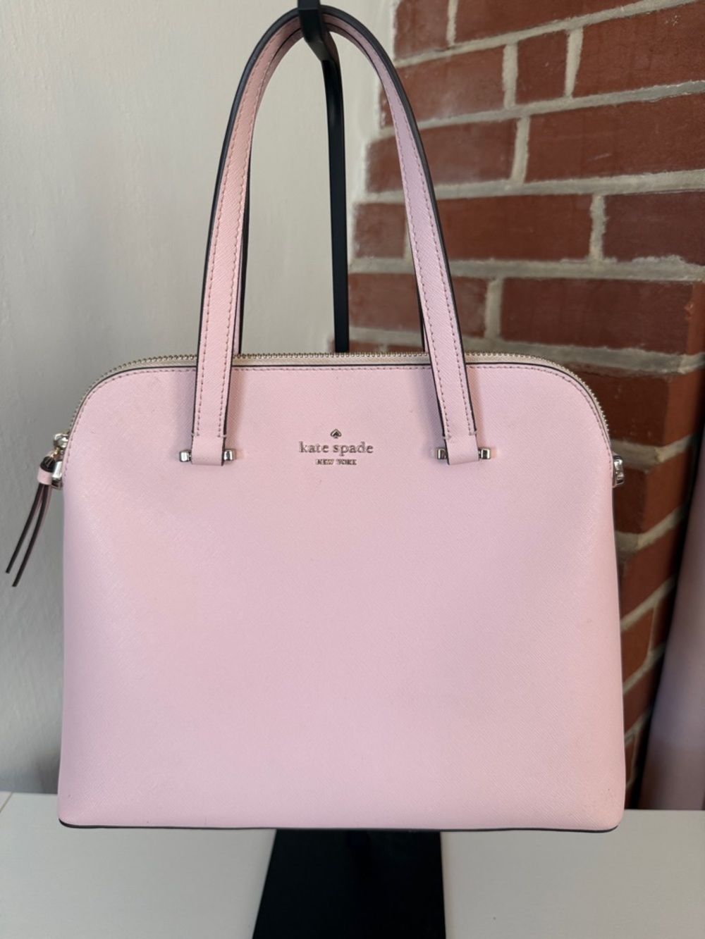 kate spade Pink Saffiano Dome Satchel with Silver Hardware - Picture 2 of 6